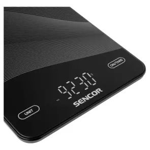 Весы кухонные Sencor, 10кг, аккумулятор 250mAh, USB-C, смысл. упр., стекло, черный №3