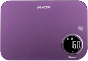 Весы Sencor кухонные, 5кг, подключение к смартфону, AAAx2, пластик, фиолетовый №1