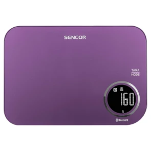 Весы Sencor кухонные, 5кг, подключение к смартфону, AAAx2, пластик, фиолетовый №2