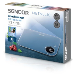 Ваги Sencor кухонні, 5кг, підключення до смартфону, AAAx2, пластик, синій №9
