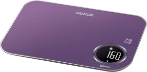 Весы Sencor кухонные, 5кг, подключение к смартфону, AAAx2, пластик, фиолетовый №4