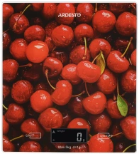 Весы Ardesto кухонные CHERRY, 5кг, AAAx2 в комплекте, стекло, многоцветный