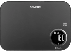 Весы Sencor кухонные, 5кг, подключение к смартфону, AAAx2, пластик, черный №1