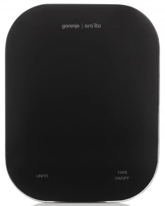 Ваги Gorenje кухонні, 10кг, AAAx3 в комплекті, скло, чорний №2