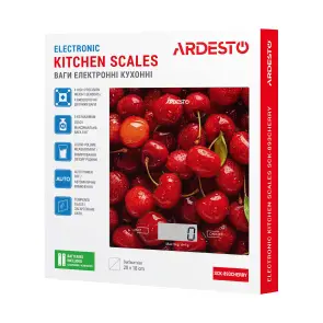 Ваги Ardesto кухонні CHERRY, 5кг, AAAx2 в комплекті, скло, багатокольоровий №8