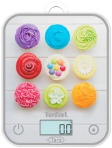 Весы Tefal кухонные Optiss Cake Pops, 5кг, AAAx2 в комплекте, стекло, разноцветные