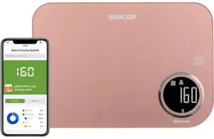 Ваги Sencor кухонні, 5кг, підключення до смартфону, AAAx2, пластик, рожевий №3