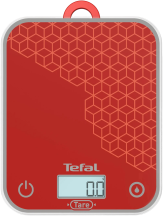 Весы Tefal кухонные Optiss, 5кг, AAAx2 в комплекте, стекло, красный
