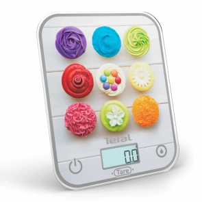 Весы Tefal кухонные Optiss Cake Pops, 5кг, AAAx2 в комплекте, стекло, разноцветные №4