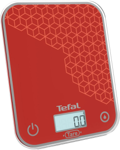 Весы Tefal кухонные Optiss, 5кг, AAAx2 в комплекте, стекло, красный №3