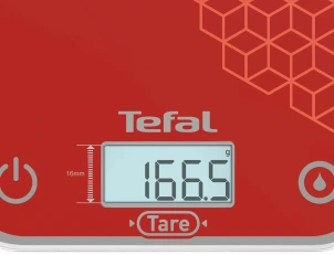 Весы Tefal кухонные Optiss, 5кг, AAAx2 в комплекте, стекло, красный №4