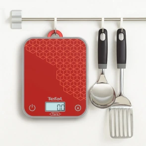 Весы Tefal кухонные Optiss, 5кг, AAAx2 в комплекте, стекло, красный №5
