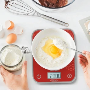 Весы Tefal кухонные Optiss, 5кг, AAAx2 в комплекте, стекло, красный №7