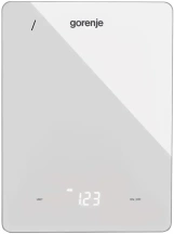Весы Gorenje кухонные, 10кг, AAAx3 в комплекте, дисплей, стекло, белый
