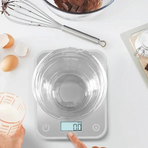 Ваги Tefal кухонні Optiss, 5кг, AAAx2 в комплекті, скло, срібло №8