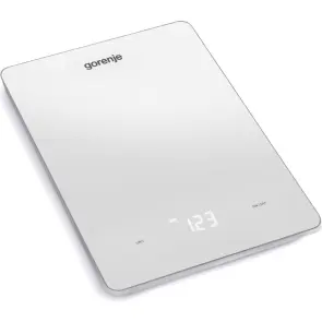 Весы Gorenje кухонные, 10кг, AAAx3 в комплекте, дисплей, стекло, белый №3