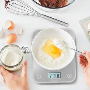 Ваги Tefal кухонні Optiss, 5кг, AAAx2 в комплекті, скло, срібло №9
