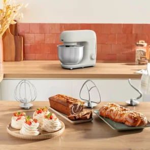 Міксер Tefal планетарний Bake Essential 800Вт, насадки-3, чаша-нерж., метал, 4.8л, білий №9