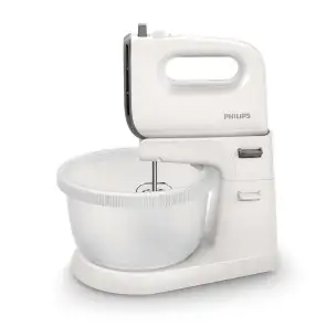 Міксер Philips стаціонарний Viva Collection 450Вт, насадки-4, чаша-пластик, 3л, біло-сірий №2