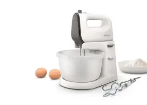 Міксер Philips стаціонарний Viva Collection 450Вт, насадки-4, чаша-пластик, 3л, біло-сірий №4