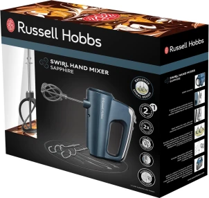 Міксер Russell Hobbs ручний Sapphire, 350Вт, насадки-4, турборежим, синій №8