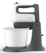 Міксер Tefal стаціонарний Prep'Mix+ Standbowl 500Вт, насадки-4, чаша-пластик, 2.5л, турборежим, біло-сірий