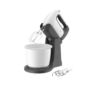 Миксер Tefal стационарный Prep'Mix+ Standbowl 500Вт, насадки-4, чаша-пластик, 2.5л, турборежим, бело-серый №9