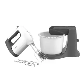 Миксер Tefal стационарный Prep'Mix+ Standbowl 500Вт, насадки-4, чаша-пластик, 2.5л, турборежим, бело-серый №11