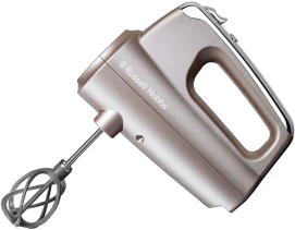 Миксер Russell Hobbs ручной Smoky Quartz, 350Вт, насадки-4, турборежим, серебристый