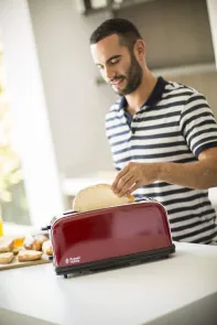 Тостер Russell Hobbs Classic 1100Вт, длинные слоты, металл, красный №9