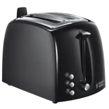 Тостер Russell Hobbs Textures 850Вт, пластик, черный