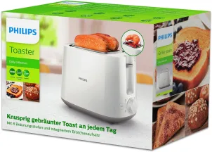 Тостер Philips Daily Collection 830Вт, пластик, белый №8