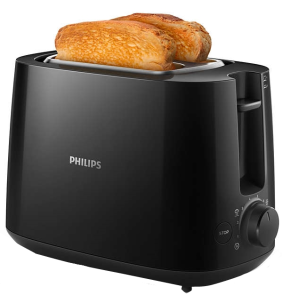Тостер Philips Daily Collection 830Вт, кришка від пилу, пластик, чорний №1