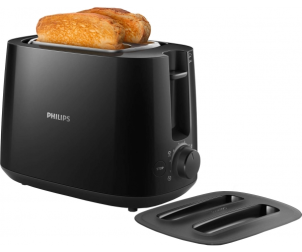 Тостер Philips Daily Collection 830Вт, кришка від пилу, пластик, чорний №4