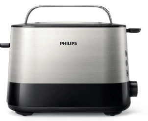 Тостер Philips WiWa Collection 1050Вт, металл/пластик, черный №2