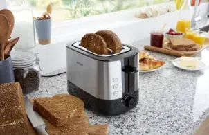 Тостер Philips WiWa Collection 1050Вт, металл/пластик, черный №6