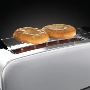 Тостер Russell Hobbs Oxford 1000Вт, довгі слоти, метал, сріблястий №4