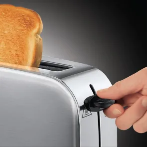 Тостер Russell Hobbs Oxford 1000Вт, довгі слоти, метал, сріблястий №6