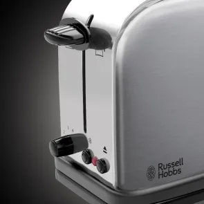 Тостер Russell Hobbs Oxford 1000Вт, довгі слоти, метал, сріблястий №7