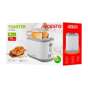 Тостер Ardesto White stripes T-F17WG 930Вт, пластик, білий+сірий №6