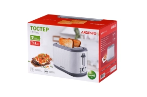 Тостер Ardesto White stripes T-F17WG 930Вт, пластик, білий+сірий №7