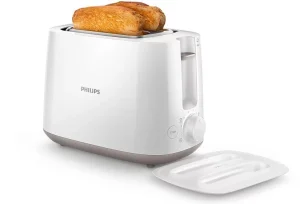 Тостер Philips Daily Collection 830Вт, крышка от пыли, пластик, белый №4