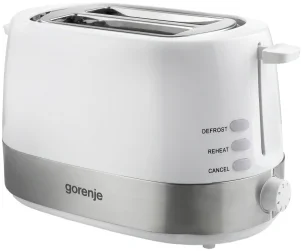 Тостер Gorenje, 850Вт, функц. размораживание, автоотключение, пластик/металл, белый №1