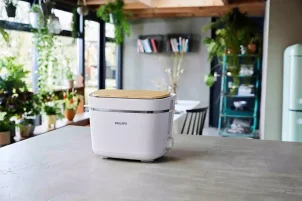 Тостер Philips Series Eco Conscious Edition 830Вт, крышка от пыли, пластик, белый №7