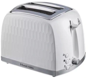Тостер Russell Hobbs Honeycomb 850Вт, широкие слоты, пластик, белый №1