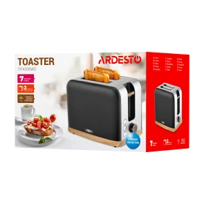 Тостер Ardesto T-F420BWD, 800Вт, металл, 2 слота, черный №11