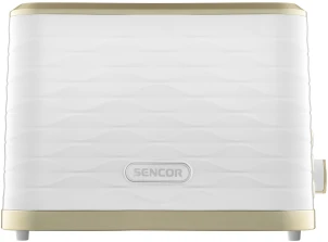 Тостер Sencor 930Вт, підігрів, розморожування, підсвічування, пластик, біло-золотий №1