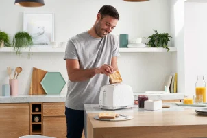 Тостер Russell Hobbs Honeycomb 850Вт, широкие слоты, пластик, белый №4