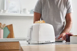 Тостер Russell Hobbs Honeycomb 850Вт, широкие слоты, пластик, белый №5