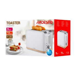 Тостер Ardesto T-F420WWD, 800Вт, металл, 2 слота, белый №8
